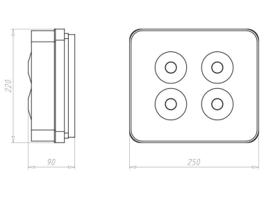 KAIS Universal-Einbaugehäuse mit 1297-22 
