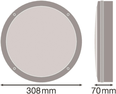 LEDV SF BLKH 300 P15W 830 BK IP65 