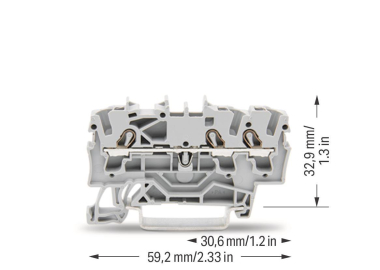 WAGO 2002-1301 3-Leiter-Durchgangsklemme 
