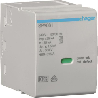 Hager Steckmodul L-N/PEN Uc 350V  SPA081 