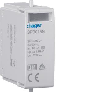 Hager Steckmodul T2 N-PE Uc 260V SPB015N 