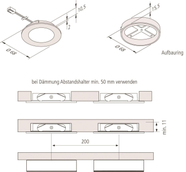 Hera FR 55-LED 3W ww         61001782008 