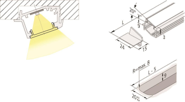 Hera LED Einfräsprofil A     61500032413 