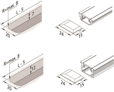 Hera 2er Set Stirndeckel LED 61500031011 
