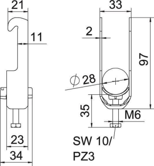 OBO BS-W1-K-28 ALU Bügelschelle 2056 