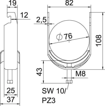 OBO BS-U1-M-76 FT Bügelschelle 2056 