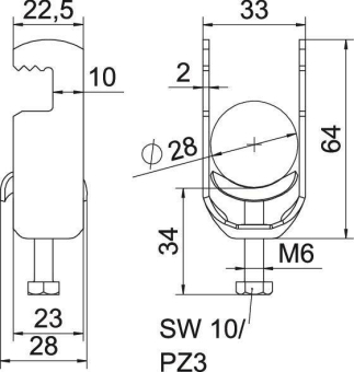OBO BS-F1-M-28 FT Bügelschelle 2056 