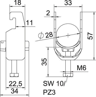 OBO BS-U1-K-28 FT Bügelschelle 2056 