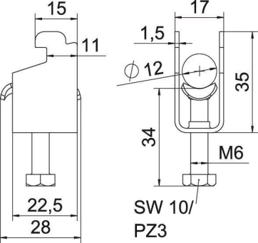 OBO BS-N1-M-12 FT Bügelschelle 2056 
