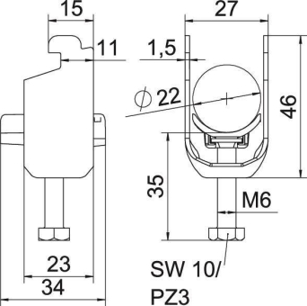 OBO BS-N1-K-22 A2 Bügelschelle 2056 