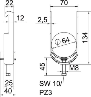 OBO BS-W1-K-64 FT Bügelschelle 2056 