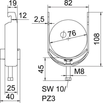 OBO BS-U1-K-76 FT Bügelschelle 2056 