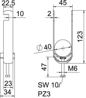 OBO BS-F2-K-40 FT Bügelschelle 2056 2f 