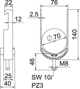 OBO BS-W1-K-70 FT Bügelschelle 2056 
