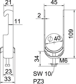 OBO BS-W1-M-40 A2 Bügelschelle 2056 