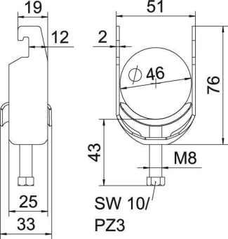 OBO BS-U1-M-46 FT Bügelschelle 2056 