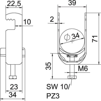 OBO BS-F1-K-34 FT Bügelschelle 2056 