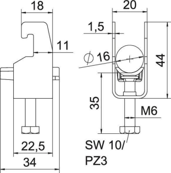 OBO BS-U1-K-16 FT Bügelschelle 2056 
