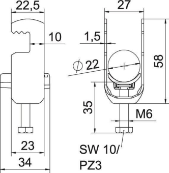 OBO BS-F1-K-22 FT Bügelschelle 2056 