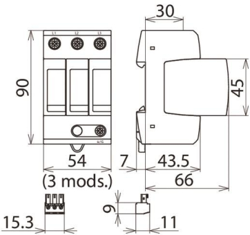 Dehn 908305 DG MU   DG MU 3PY 208 3W+G R 