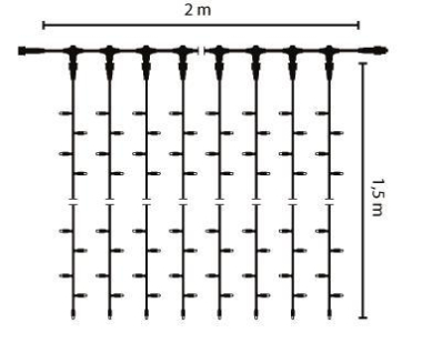S&H LED-Drape Lite 300 2x1,5m 35W  58238 