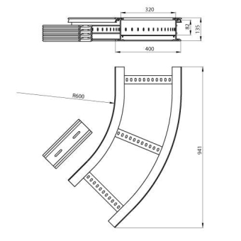  Flachbogen 45  halogenfrei grau 135x400 