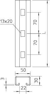 OBO MS5030RP0260FT Profilschiene gelocht 