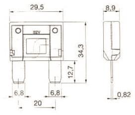 S&H KFZ-Flachsicherung 8,9x29,5mm  61665 