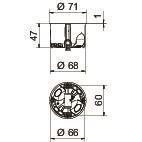 OBO HG 47-L HW Gerätedose Ø68mm H47mm 
