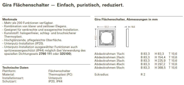 GIRA 0211112 Abdeckrahmen 1fach 