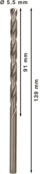 Bosch 5Metallbohrer HSS-G DIN 2608596821 