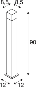 SLV GRAFIT E27 90 Pole square    1006184 