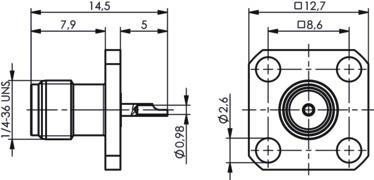 TEGA SMA-Einbaubuchse Au       100024709 