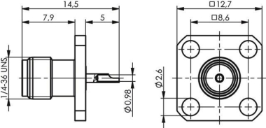 TEGA SMA-Einbaubuchse Au       100024709 