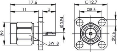 TEGA SMA-Einbaustecker         100024628 