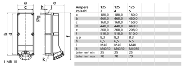 BALS Wandsteckdose GT 125A 5p 400V 11479 