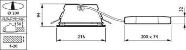 PHIL LED- DN470B LED20S/840 PSE-E C WH P 