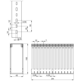 Unex Verdrahtungskanal RAL7035 100.40.88 