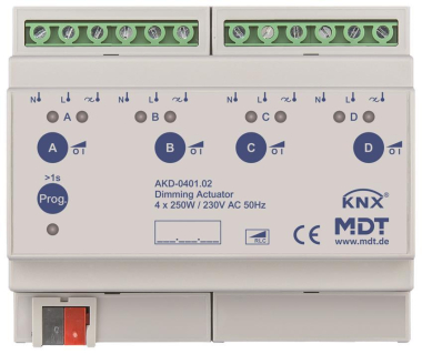 MDT AKD-0401.02 Dimmaktor 4fach 8TE REG 