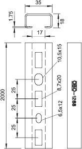 OBO CMS3518P2000FS Profilschiene gelocht 