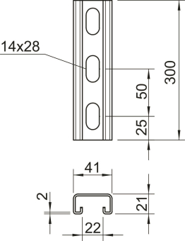 OBO MS4121P0300FT Profilschiene gelocht 