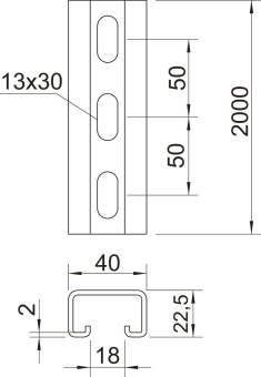 OBO MS4022P2000A2 Profilschiene gelocht 