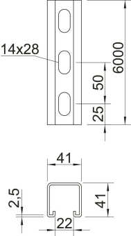 OBO MS4141PP6000FT Profilschiene 