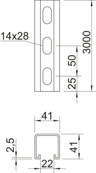 OBO MS4141P3000FT Profilschiene gelocht 