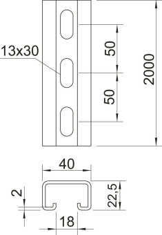 OBO MS4022P2000A4 Profilschiene gelocht 