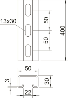 OBO MS5030P0400FT Profilschiene gelocht 