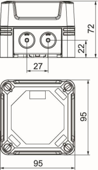 OBO X02 SW Kabelabzweigkasten 95x95x72 