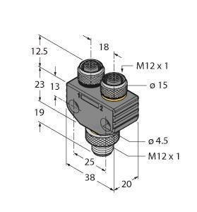 Turck Verteiler-    VB2-PX3-FSM4.4-2FKM4 