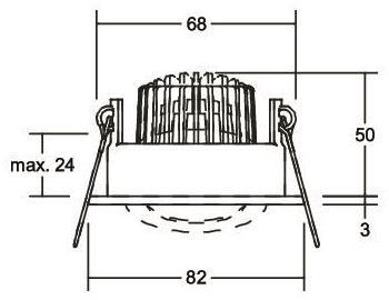 BRUM LED-Einbaustra. IP65 weiss 12353073 