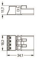 WAGO 890-254 Stecker,4-polig,grau 